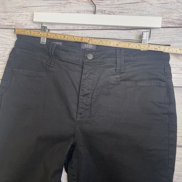 NYDJ Bailey Relaxed Jeans 14 Stretch Black Straight Leg Lift Tuck Ankle Jeans - Picture 14 of 16